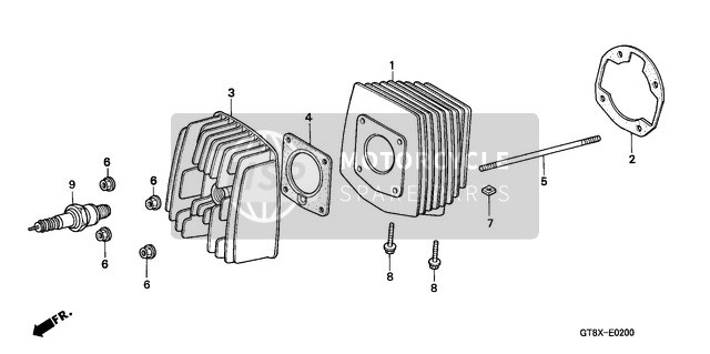 Honda PK50SM 2000 Cilindro/Testata per un 2000 Honda PK50SM